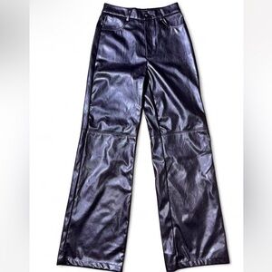 Faux leather Black Wide Leg pants XS